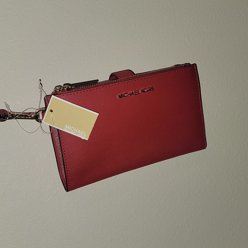BNWT Michael Kors LG double zip wristlet